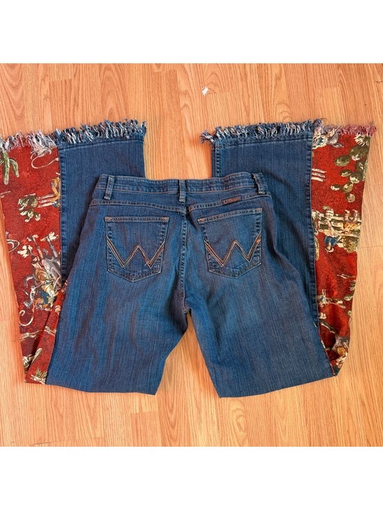 Wrangler Denim - Custom Wide leg Wrangler Western Riding Jeans Size 11/12x34